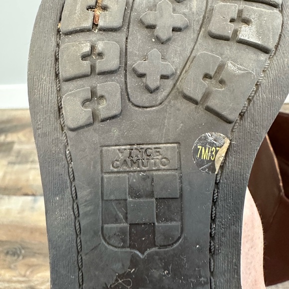 Vince Camuto Prolanda Chain Detail Block Heel Knee High Boots RED MAHOGANY Size7 - Picture 11 of 11